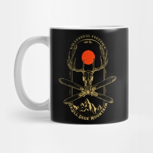 Skull deer mountain gold Mug